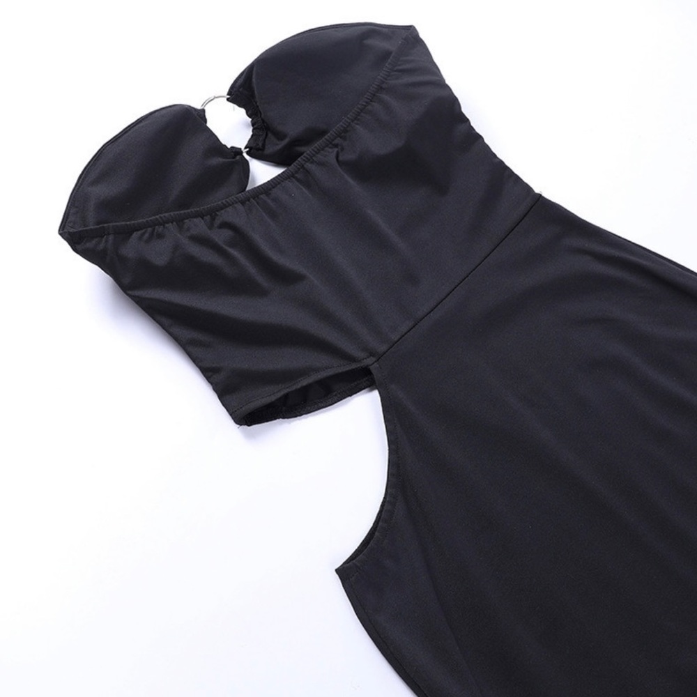 Black Strapless Cutout Dress - Picture 8 of 9